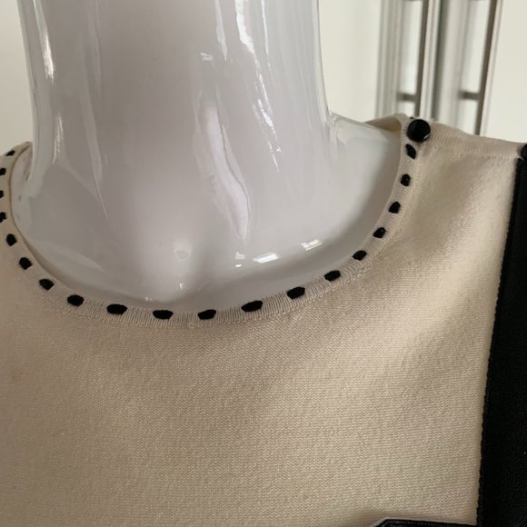 frost m 80% silk sweater off white & black - Picture 3 of 5